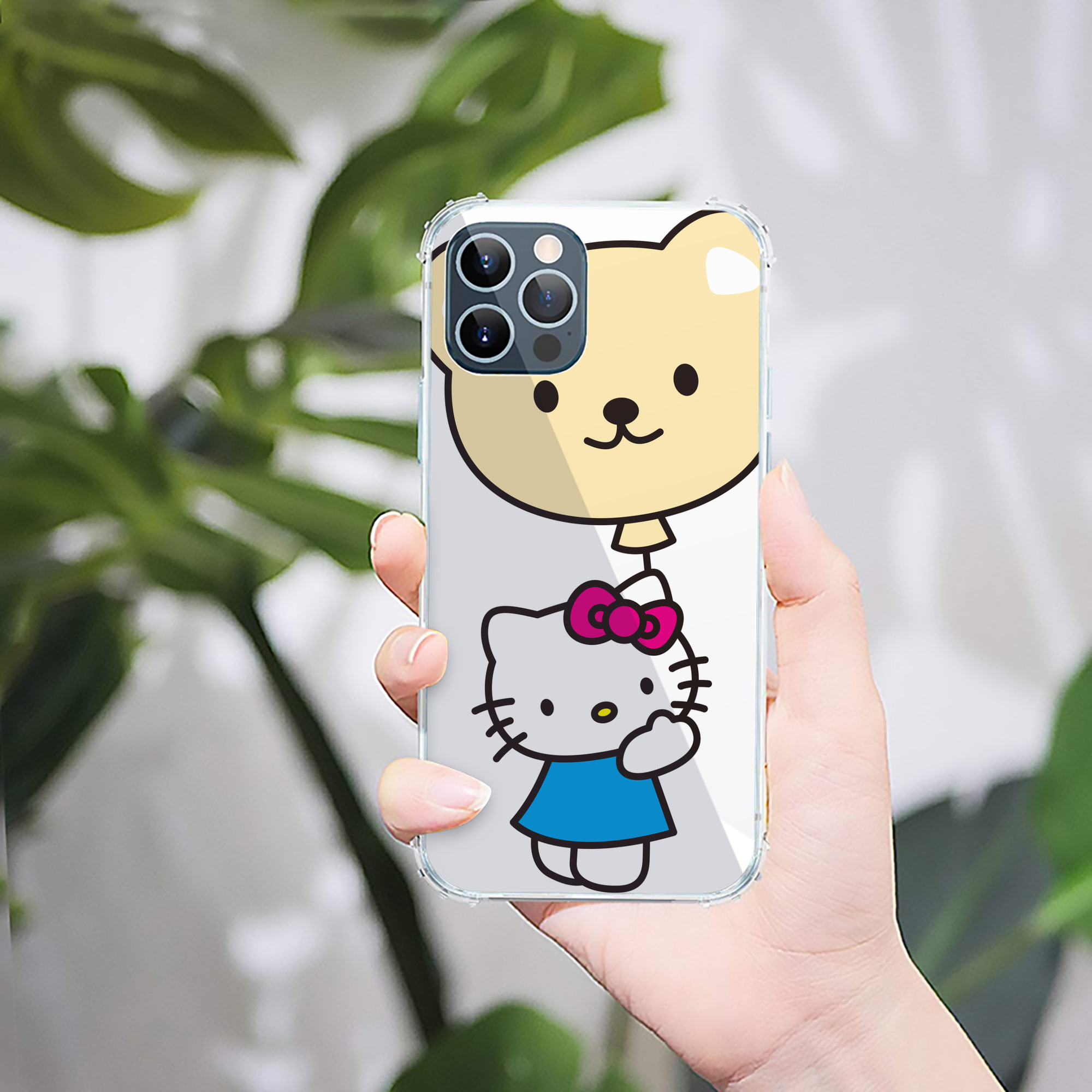 （画像用） Hello Kitty ハローキティ 【iPhone 12シリーズ対応】透明スマホケース（クリアソフトケース）